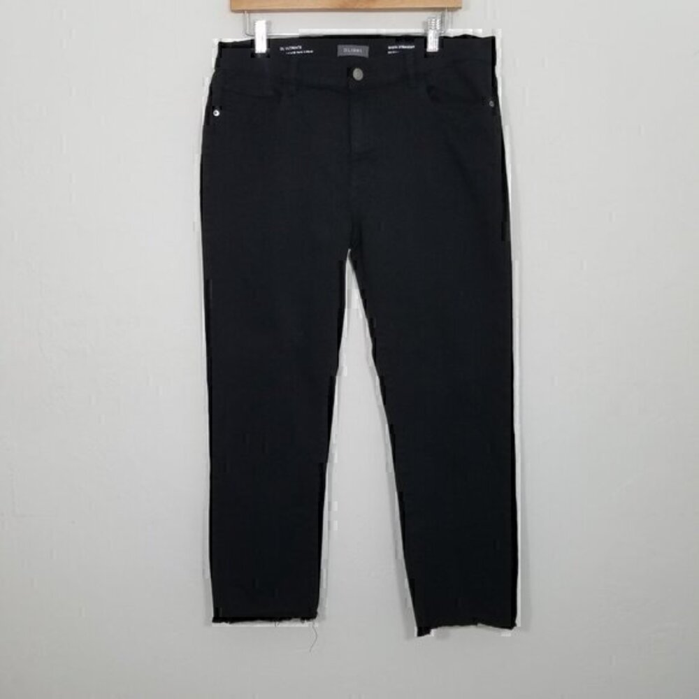DL1961‎ Ultimate MARA Straight Mid Rise Instasculpt Ankle Stretch Jeans Black 32